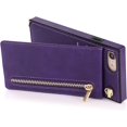 thumbnail image 5 of Crossbody Phone Case for iPhone SE 2022/2020 Case with Card Holder for Women,iPhone 7/8 Case Wallet with Strap Lanyard for Men,PU Leather Magnetic Clasp with Kickstand 4.7", Purple, 5 of 18