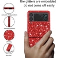 thumbnail image 3 of Compatible with Samsung Z Flip 3 Case, Glitter Sparkly Samsung Galaxy Z Flip 3 Phone Case with Slim Silicone Shockproof Protective Bumper Cover for Cute Girls Women (Red), 3 of 14