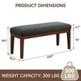 thumbnail image 2 of 43'' Upholstered Faux Leather Bench, Modern Accent Ottoman Bench for Bedroom, Living Room, Dinning Room, Hallway, Black, 2 of 8
