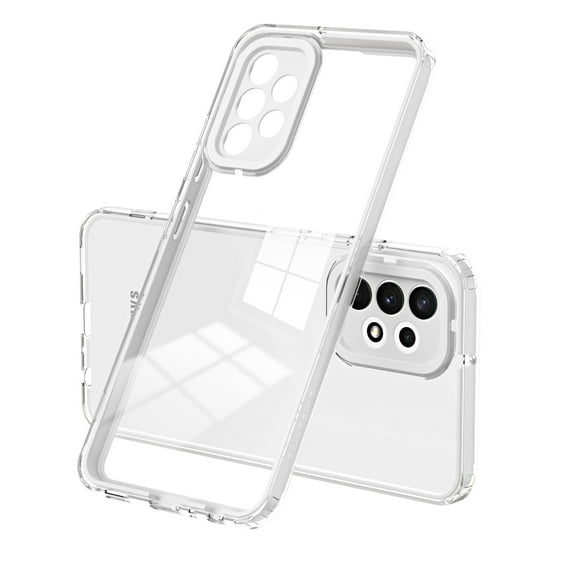 Transparent Case for Samsung Galaxy A53 5G, Galaxy A53 5G Clear Case, Non-yellowing HD Anti-Fingerprint Soft TPU Back Hard PC Frame Clear Protective Case for Samsung A53 5G 6.5", White