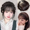 thumbnail image 2 of Diadema Trenzada Flequillo Sintético Extensión De Pelo Flecos Falsos Naturales Clip En Los Peluqueros Para Las Mujeres Invisible Natural, 2 of 4