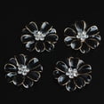 thumbnail image 4 of yuksok 10pcs Shining Flower Rhinestone Embellishment Flatback Button Wedding Decoration Black, 4 of 9