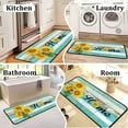 thumbnail image 5 of Teal Kitchen Rugs Set of 2 Kitchen Floor Mats Non-Slip Backing Kitchen Mat Washable Doormat Runner Rug Set for Home 17"x47.2"+17"x30" Teal Kitchen Accessories and Decor, 5 of 6