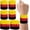 Black/Red/Yellow, variant on 8 Pack Wrist Sweatbands Tennis Wrist Bands Absorbent Sweat Band for Men and Women, Breathable Cotton Sweatbands for Working Out, Football, Basketball, Running Athletic Sports