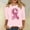 Pink, variant on Breast Cancer Print Tops Casual Pullover Blouse Wowen's Graphic Tees Long Sleeve Shirts Fall Winter Crewneck Comfy Shirts Gray S