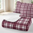 thumbnail image 4 of Manfei Vintage Plaid Quilt King,Retro Grid King Coverlet Set,Red,3-Piece,1 Bedspread and 2 Pillowcases, 4 of 7