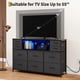 thumbnail image 5 of Yeshouse Cómoda de tela con 10 cajones y luces LED, estación de carga, estantes abiertos y cubierta de madera, mueble para TV de 40 a 55", ideal para dormitorio, sala y pasillo, 5 of 8