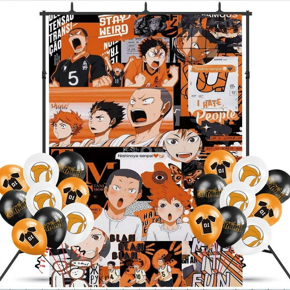 Haikyuu Birthday Balloons Party Supplies Banner Backdrop Background Taspestry Poster Wall Decor