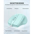 thumbnail image 4 of TECKNET Wired Mouse, 6-Button Corded with 4 Adjustable DPI, Ergonomic Optical Mouse, 5FT Cord for Laptop, Chromebook, PC, Desktop, Mac, Notebook - LT.Green, 4 of 8