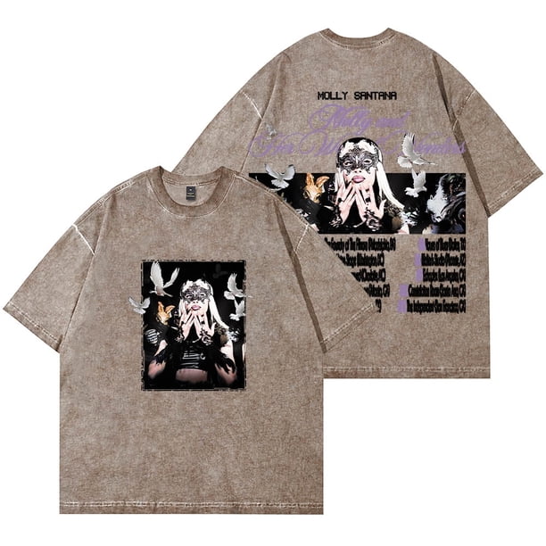 Molly Santana Molly y su Tour de la Semana de las Maravillas Camisetas lavadas Camiseta de manga corta de algodón unisex,2,XL
