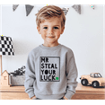 thumbnail image 3 of Bump and Beyond Designs Boys St. Patrick's Day Shirt, Mr. Steal Your Luck Sweatshirt (Heather Grey 7), 3 of 4