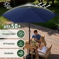 thumbnail image 4 of Easthome 9ft Patio Umbrella with Crank Lift System & 6 Sturdy Ribs Waterproof, Patio Table Umbrella Perfect for Poolside, Terrace, Beach and Outdoor Restaurant, Navy, 4 of 10