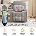 thumbnail image 5 of Bonzy Home Recliner Chair with Massage — Modern Single-Seat Recliner with Padded Armrests & Backrest for Living Room & Bedroom, Light Gray, 5 of 12