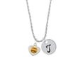 thumbnail image 2 of Delight Jewelry Silvertone Softball in Heart Silvertone Script Initial Disc - T - Charm Necklace, 20"+3", 2 of 4