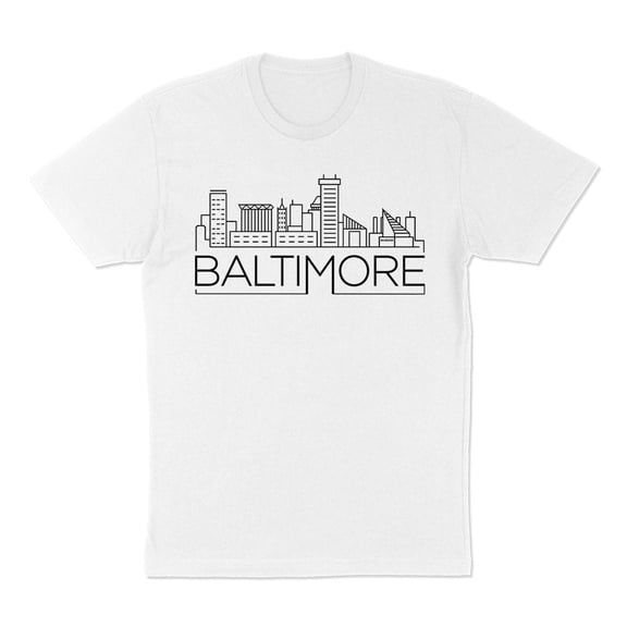 Skyline Baltimore Maryland Shirt Unisex Large White