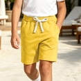 thumbnail image 4 of Gytharion Children's Cotton Short Pants Summer Casual Solid Color Drawstring Elastic Waist Shorts Kids Lightweight Outdoor Sport Short Pants, 0-12 Years, 4 of 5