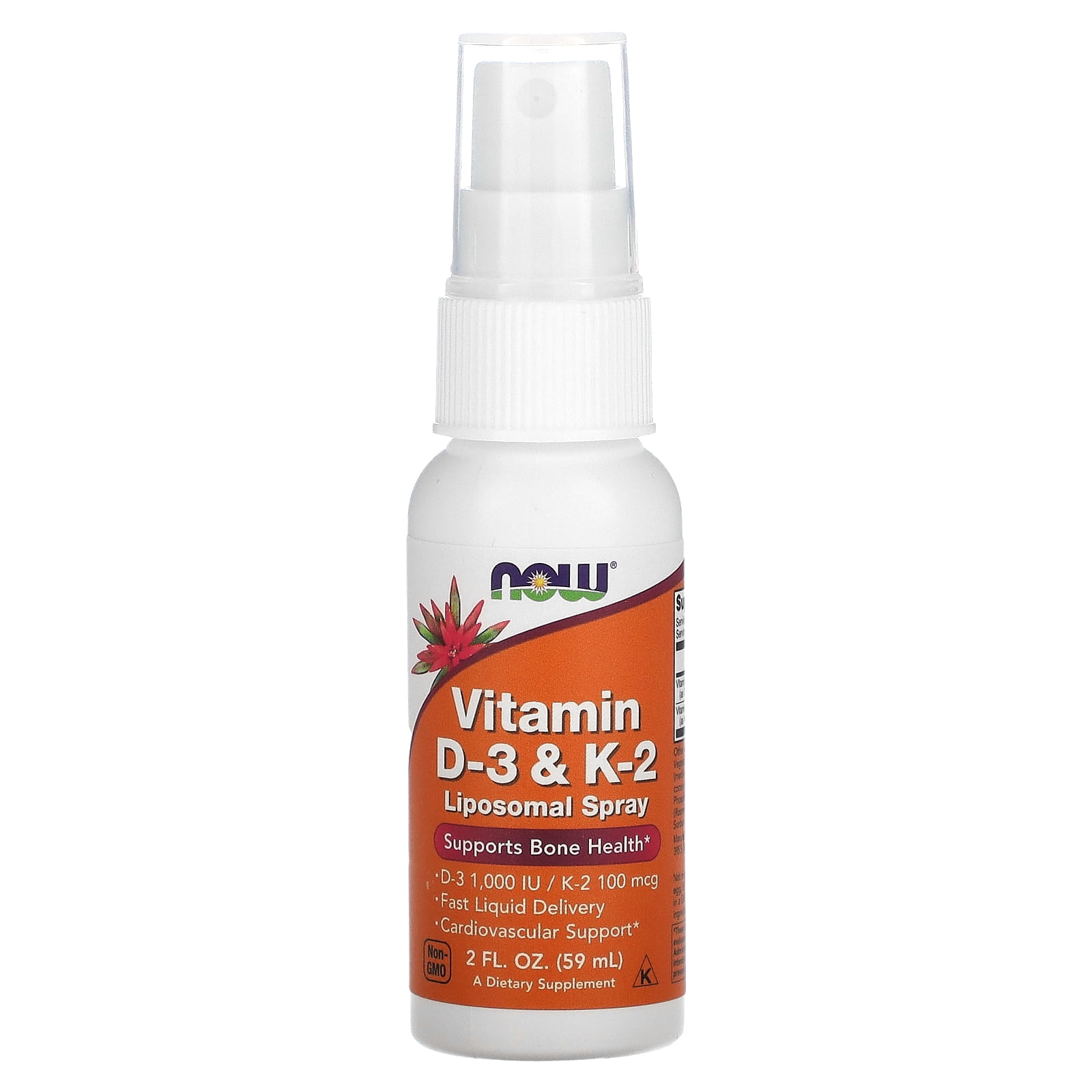 NOW Foods, Vitamin D3 K2 Liposomal Spray, 2 fl oz (59 ml)