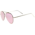 thumbnail image 3 of sunglassLA Female Mod Fashion Teardrop Rimless Mirror Flat Lens Metal Frame Aviator Sunglasses 58mm (Gold / Pink Mirror) - 58mm, 3 of 4