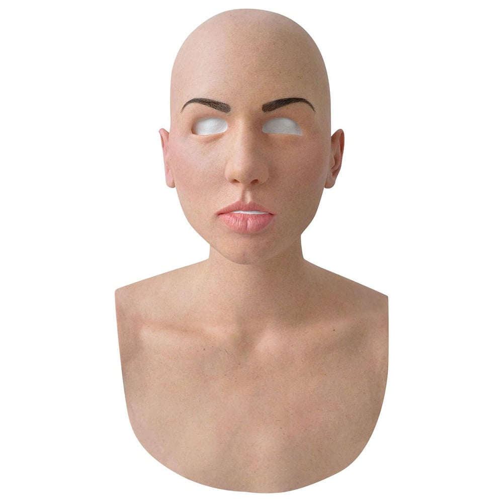 Realistic Old Man Old Lady Head Cover Headgear Latex Headwear for