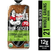 Dave's Killer Bread 21 Whole Grains and Seeds Thin-Sliced Organic Bread Loaf, 20.5 oz