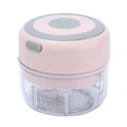 thumbnail image 4 of Picadora de ajo eléctrica de 100 ml, picadora de carne portátil recargable por USB para cocina casera, color rosa, 4 of 5