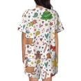 thumbnail image 6 of Daiia Winter Christmas And New Year Deer Pattern Womens Pajama Sets Short Sleeve Pajamas for Women Sets Soft Lounge Sets Casual Round Neck Sleepwear PJS-3X-Large, 6 of 7