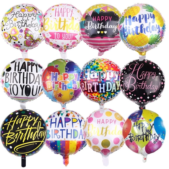 Globos de aluminio para fiesta de cumpleaños, 18 pulgadas, 50 unidades, QIYUSHRY