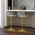 thumbnail image 2 of Modern Acrylic Swivel Bar Stools Set of 2, Adjustable Counter Height Stools with Mid Backrest, Transparent Bar Stools for Kitchen Island (Gold, Set of 2), 2 of 9