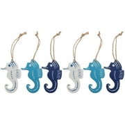 6 Pcs Seahorse Pendant Wall Decoration Picture Ornament Style Wooden Hanging Sculpture Office