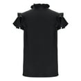 thumbnail image 7 of ClodeEU Women's Summer V-Neck Ruffle Short Sleeve Top,Solid Color Casual Shirt with Double Layer Sleeves Black,Womens Plus XL, 7 of 7