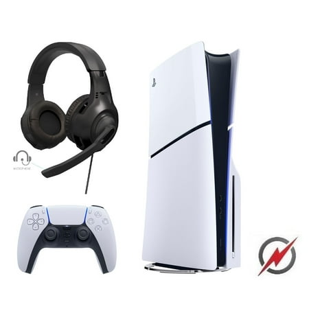 Sony PlayStation 5 Slim Disc Console - Limited POWEVER Bundle with Headset and Controller Case