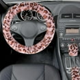 thumbnail image 3 of AP Fuzzy Steering Wheel Cover, Universal Fit Fur Car Wheel Cover & Handbrake Cover & Gear Shift Cover Set for Women Girls, Leopard Winter Warm Fluffy Vehicle Wheel Protector for Auto, SUV (Pink), 3 of 14