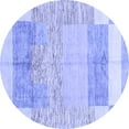 thumbnail image 1 of Ahgly Company Machine Washable Indoor Round Abstract Blue Modern Area Rugs, 4' Round, 1 of 4