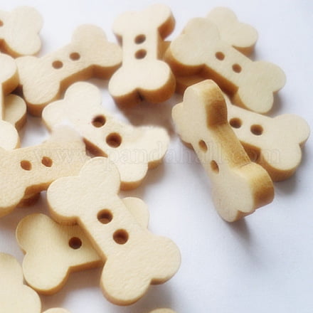 Cartoon Bone Buttons with 2-Hole Wooden Buttons Blanched Almond about 18mm long 10mm wide 100pcs/bag