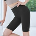 thumbnail image 7 of Biker Shorts for Women High Waist Workout Yoga Shorts Mid Thigh Stretch Running Exercise Leggings Tights, 7 of 7
