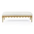 thumbnail image 1 of Pemberly Row Contemporary Cream Vegan Mohair Upholstered Bench, 1 of 5