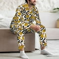 thumbnail image 7 of Naloa Snake And Rose Men’s Pajamas Set - Long Sleeve Button Down Sleep Shirt and Pajama Bottoms Sleepwear Set-Medium, 7 of 7