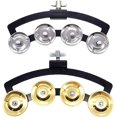 thumbnail image 3 of Metal Mountable Music Rhythm Tambourine With Single Row Bells Half Moon Hand Bells Rattle Drum Set Tambourine Easy To Use, 3 of 7