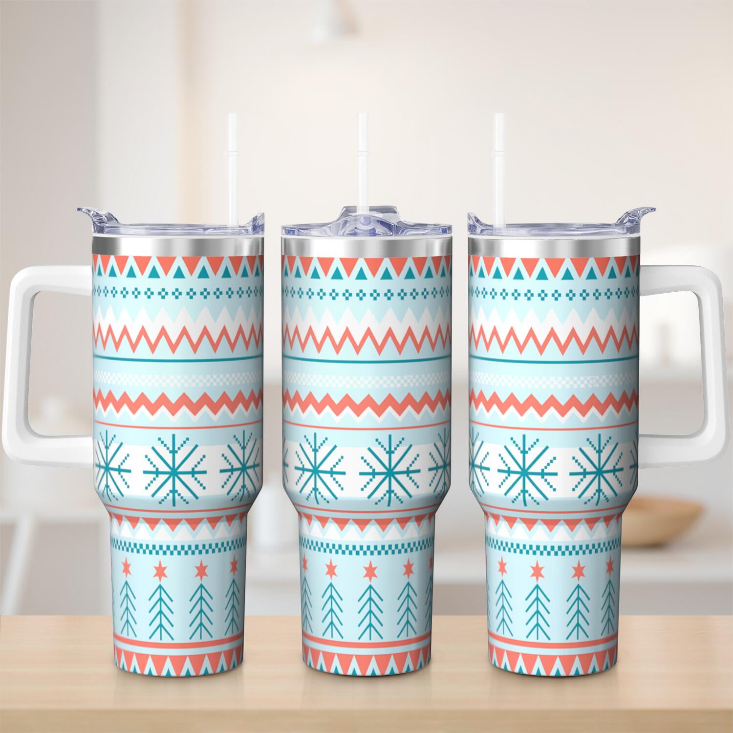 1pc 40 oz Christmas Tumbler with Lid and Straw Stainless steel Insulated tumblers Cute water bottle Travel/Gym coffee tumbler Gifts for Women/men