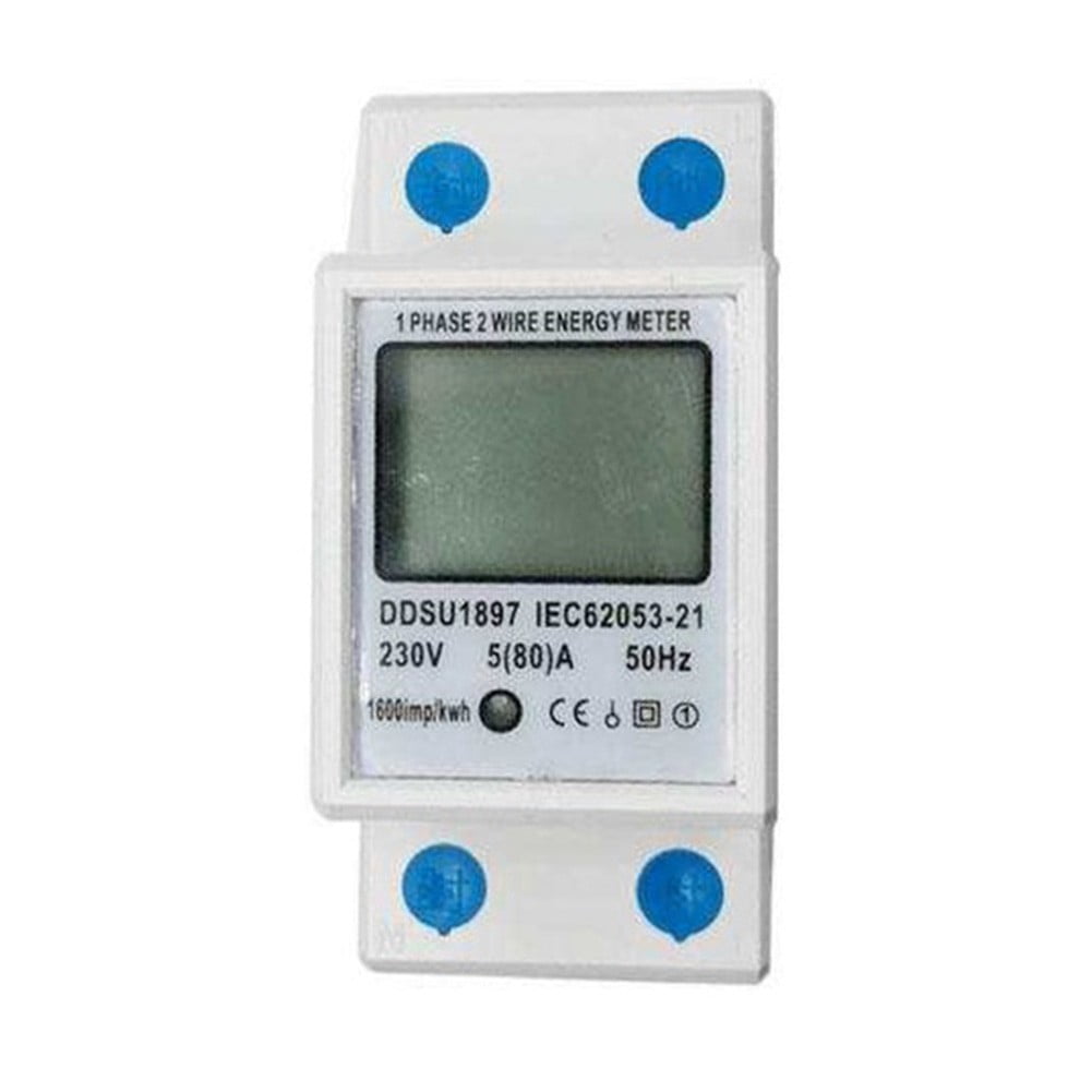 0-80A 230V Lcd Backlight Digital Display 1Phase Din Rail Electronic Energy Meter