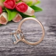 thumbnail image 2 of Cushion Cut 1.50 Carat Aquamarine Engagement Ring Anniversary Gift 10k Rose Gold Curved Basket Under, 2 of 5