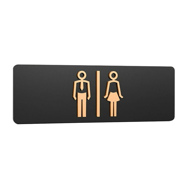 Placa de letrero de baño para hombres y mujeres, letrero ligero para puerta de baño, letrero para baño Tipo A