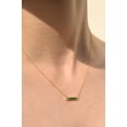 thumbnail image 4 of VRJewels 14k Solid Yellow Gold Diamond Emerald Baguette Bar Necklace, 4 of 9
