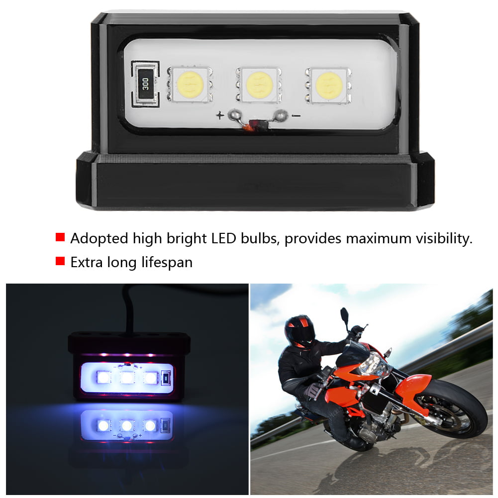 Universal Motorcycle License Plate Tail LED Light For All Motor Brand Models NEW