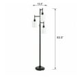 thumbnail image 3 of Better Homes & Gardens 63.5 in 3 Light Contemporary Black Floor Lamp Clear Glass, 3 of 13