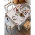 thumbnail image 6 of Orange Eucalyptus Leaves Table Cloth, Botanical Fall Rustic Beige Waterproof Tablecloth for Square Tables, Reusable Washable Fabric Table Cover for Restaurant Kitchen Dining Tables 54"x54", 6 of 6