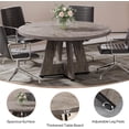 thumbnail image 4 of Tribesigns 47-Inch Round Wooden Conference Table for 4-6 People, Modern Meeting Room Table with Thick Tabletop, Wood Base, and Adjustable Foot Pads, Brown, 4 of 6