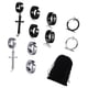 thumbnail image 4 of 10 Uds. Pendientes de aro con Clip de acero titanio para hombre, estilo Rock, empaquetados individualmente, ligeros y a la moda, 4 of 8