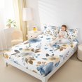 thumbnail image 4 of Manfei Vintage Rustic Flower Full Size Sheets,Brown Leaf Bed Sheets,White Blue Floral Sheet Sets For Girls,Luxury Bedroom Decor,4-Piece, 4 of 7
