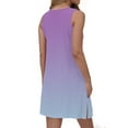 thumbnail image 4 of GXIPO Swim Dress for Women Swimwear Hollow Out Sleeveless Bathing Suit Cover Up Bikini Beach Cover Up Casual Loose Tie Dye Sundress Womens Summer Dresses with Pockets Light Purple XL, 4 of 9